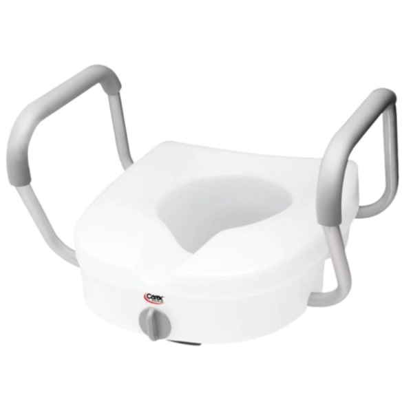 E-Z Lock Raised Toilet Seat w/ Adjustable Armrests