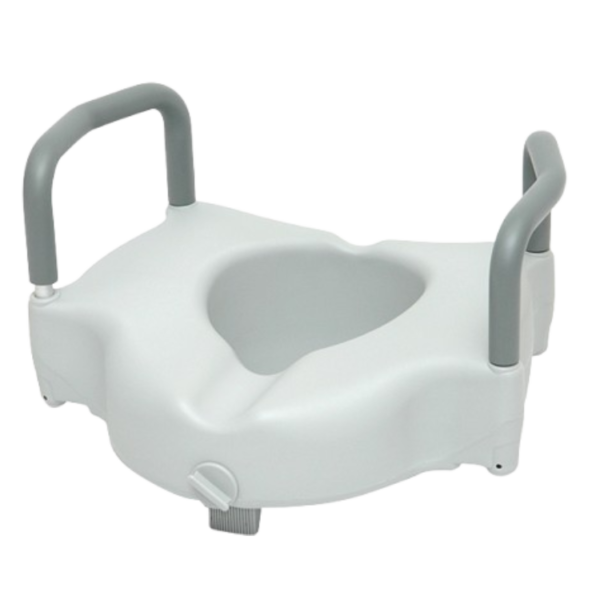 ProBasics Raised Toilet Seat with Lock and Arms, 350 lb Weight Capacity