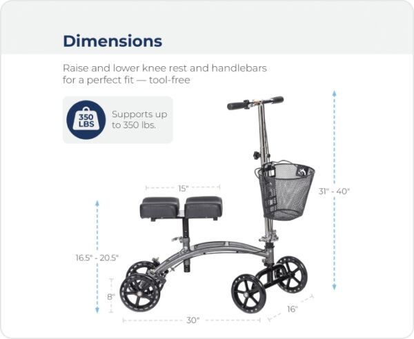 Drive Medical Steerable Knee Walker, 1 Each 1 count - Image 3