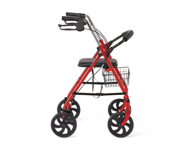 Medline Basic Steel Rollator with 8in Wheels Red 1Ct - Image 4