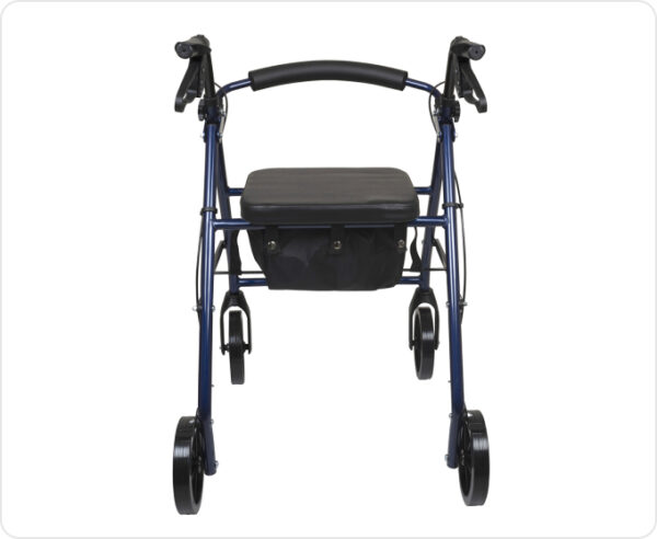 Aluminum rollator 8" wheels blue 300 lb weight capacity - Image 4